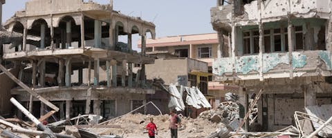 Mosul, mei 2017. De gevolgen van luchtaanvallen op de stad