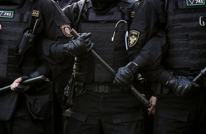 Politieagenten in Minsk, Belarus