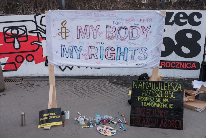 Demonstratie tegen verdere inperking van de abortuswet, Warschau, 2018.