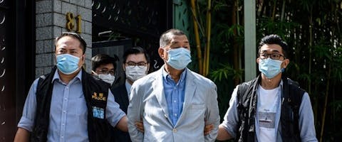 De arrestatie van mediamagnaat en pro-democratie activist Jimmy Lai in Hongkong