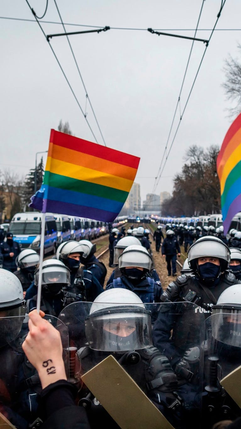 Demonstratie van de Poolse vrouwenrechtenbeweging in Warschau in december 2020.