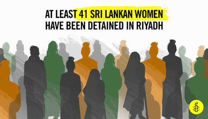 Saudi-Arabië zet huishoudelijk personeel uit Sri Lanka gevangen.