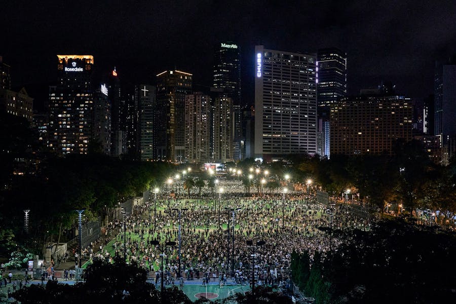 De Tiananmenplein-wake in Hongkong op 4 juni 2020