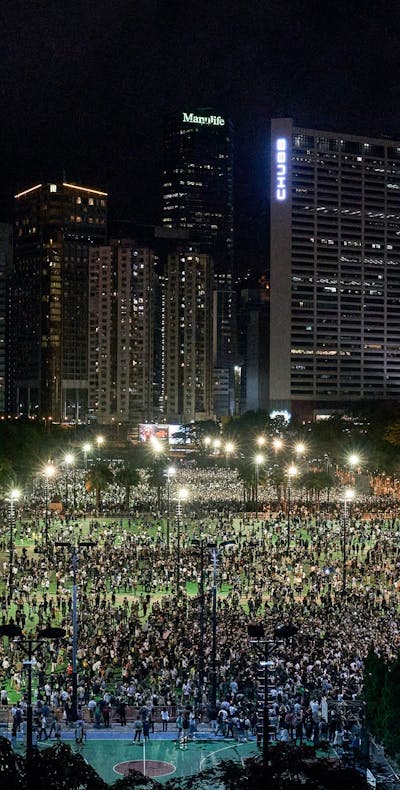 De Tiananmenplein-wake in Hongkong op 4 juni 2020