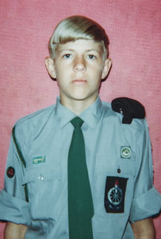‘Pa in zijn Voortrekkers-uniform.’ Witrivier (Zuid-Afrika), circa 1973.