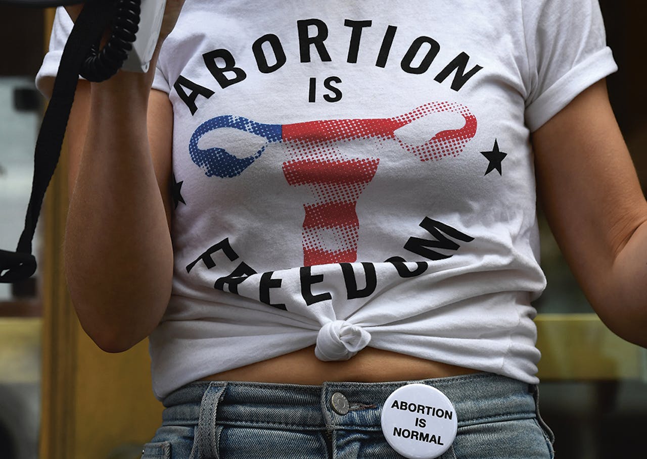 Protest voor het recht op abortus in New York in 2019.