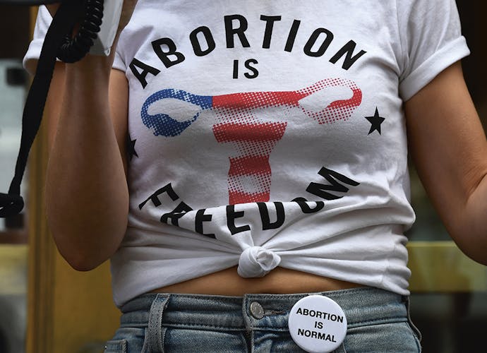 Protest voor het recht op abortus in New York in 2019.