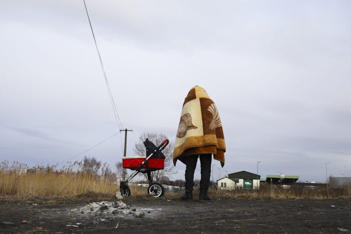 Oekraïense vluchteling die naar Polen gevlucht is na de Russische invasie