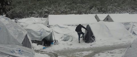Moria vluchtelingenkamp op het Griekse eiland Lesbos.