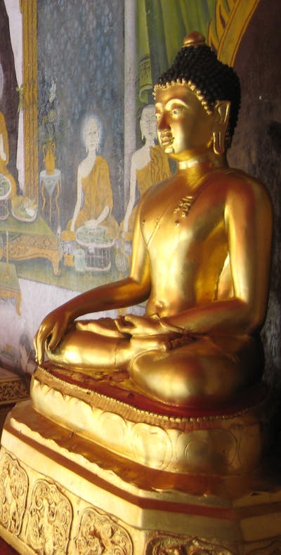 Buddha-beelden in een tempel in Thailand. Culturele rechten laten zich gelden op het terrein van onder meer religieus en artistiek werk van een bepaalde gemeenschap, zoals tempels, muurschilderingen, gebruiken en rituelen.
