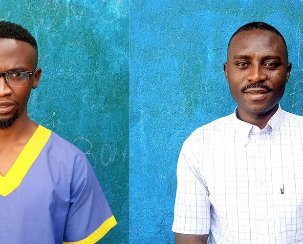 In de Democratische Republiek Congo is activist Elias Bizimungu (rechts) vrijgelaten. King Mwamisyo (links) zit nog wel vast. Beiden zetten zich in voor LUCHA een burgerbeweging die strijdt voor mensenrechten.