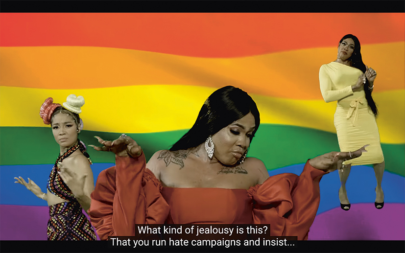 Screenshot van de clip van ‘Wo Fie’, door Angel Maxine