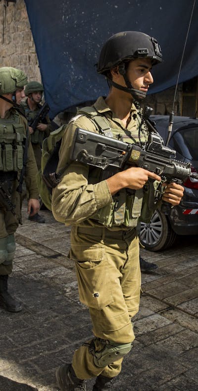 Soldaten van de Israeli Defence Force in Hebron. 2017