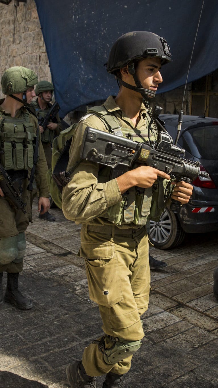 Soldaten van de Israeli Defence Force in Hebron. 2017