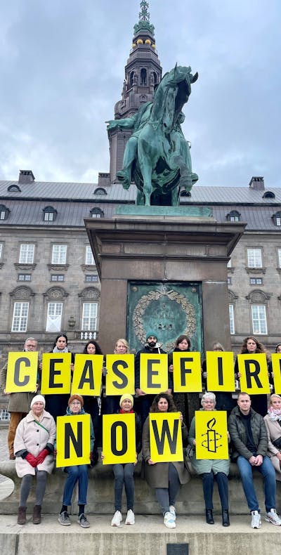 Amnesty Denemarken roept op tot een staakt-het-vuren in Gaza (november 2023).