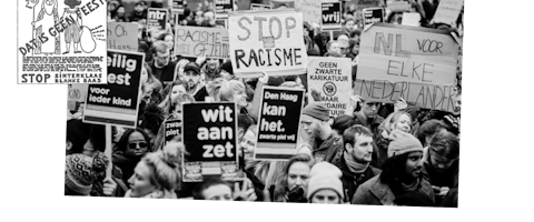 Foto van demonstratie tegen Zwarte Piet