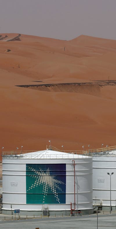Productiefaciliteit in het Shaybah-olieveld van Saudi Aramco in het Empty Quarter, Saudi-Arabië.