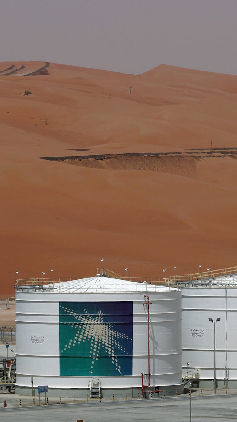 Productiefaciliteit in het Shaybah-olieveld van Saudi Aramco in het Empty Quarter, Saudi-Arabië.