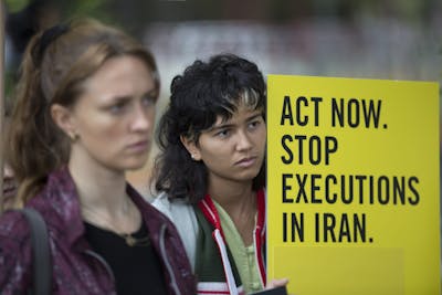 Wake bij Iraanse ambassade in Berlijn, juli 2023.