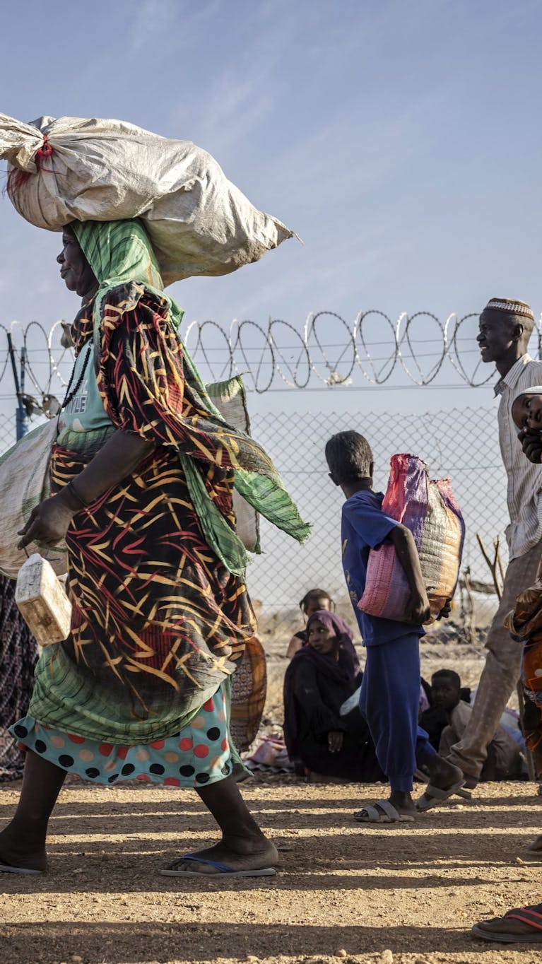 Vluchtelingen uit Sudan en Zuid-Sudan in Renk, 14 februari 2024.