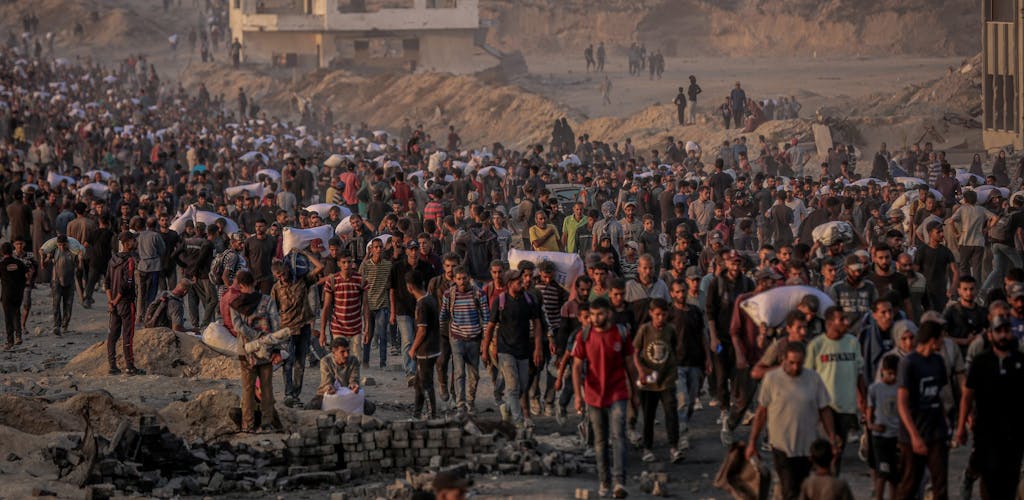 Mensen op de vlucht in Gaza