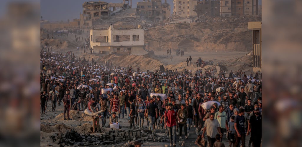 Mensen op de vlucht in Gaza