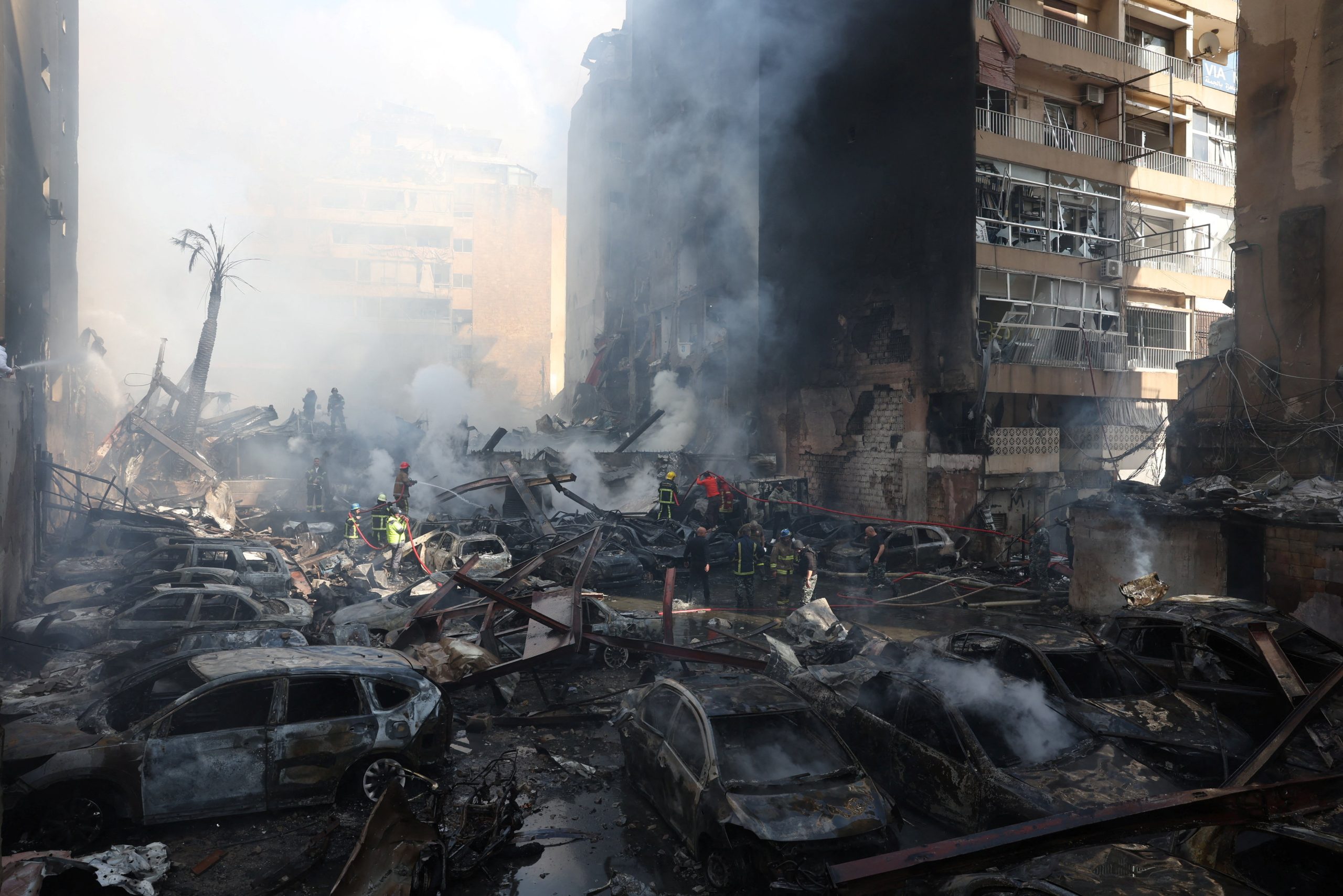 Plaats van Israelische aanvallen in Beiroet, Libanon, 8 april 2026.