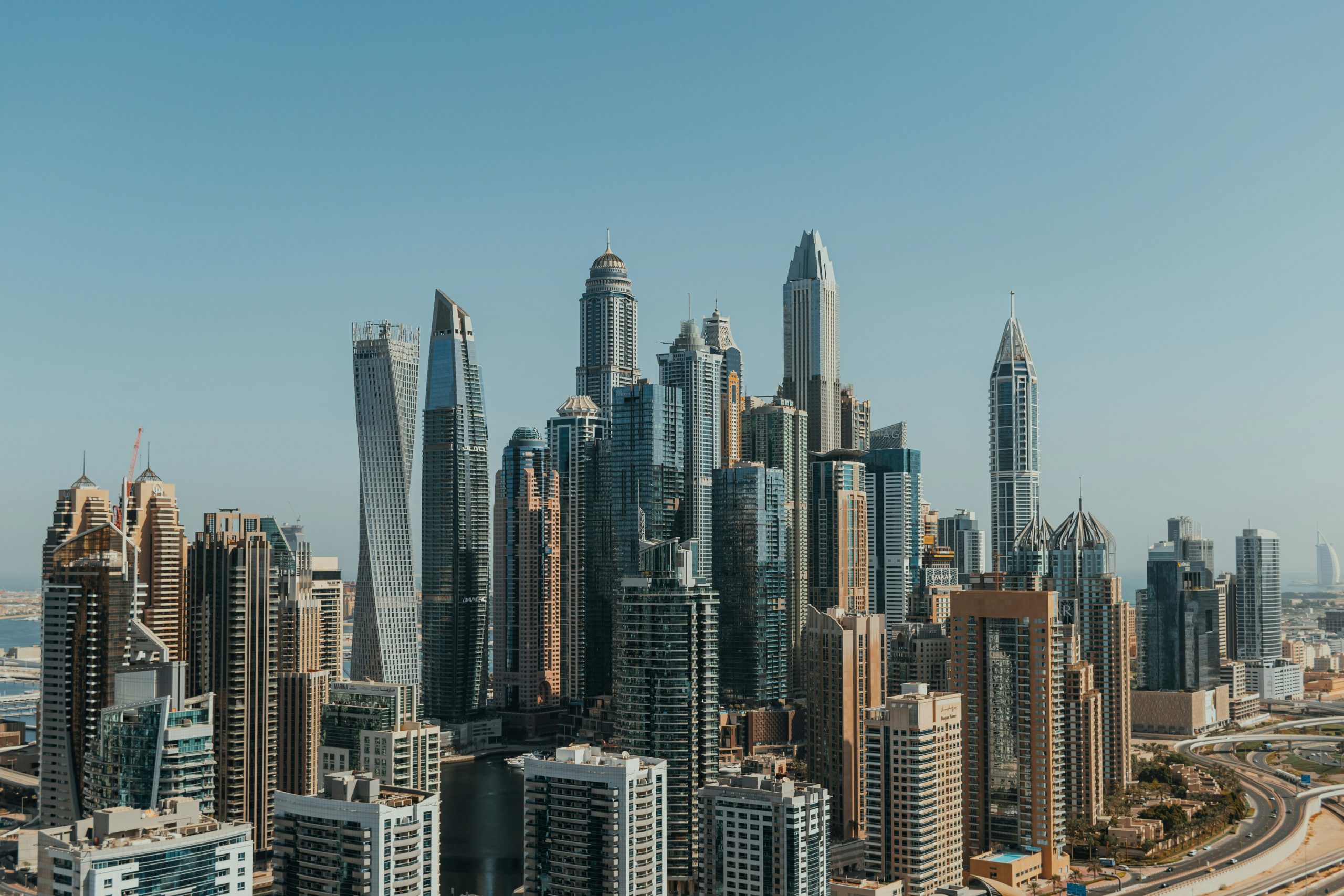 De skyline van Dubai