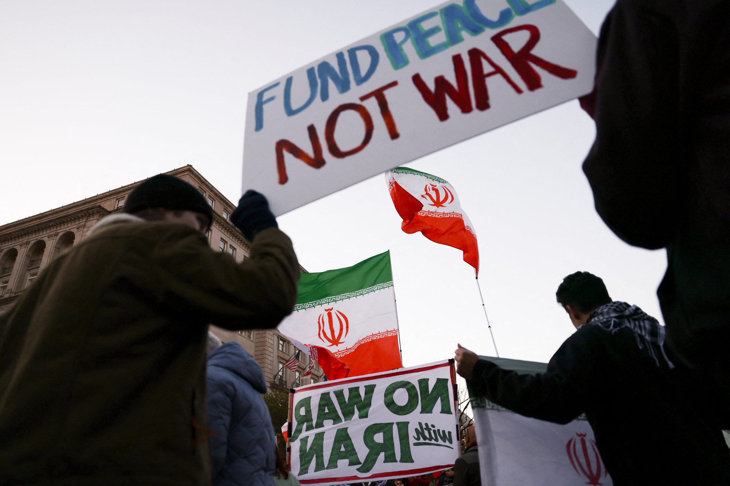 Protesten tegen de oorlog in Iran in Washington, 7 april 2026