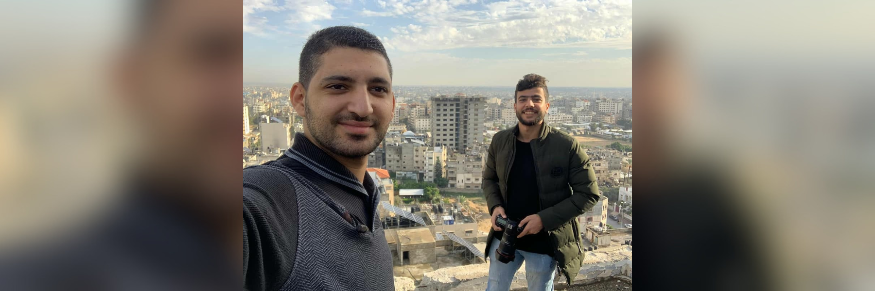 Palestijnse journalisten Nidal al-Waheidi en Haitham Abdelwahed uit Gaza