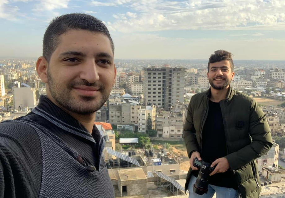 Palestijnse journalisten Nidal al-Waheidi en Haitham Abdelwahed uit Gaza