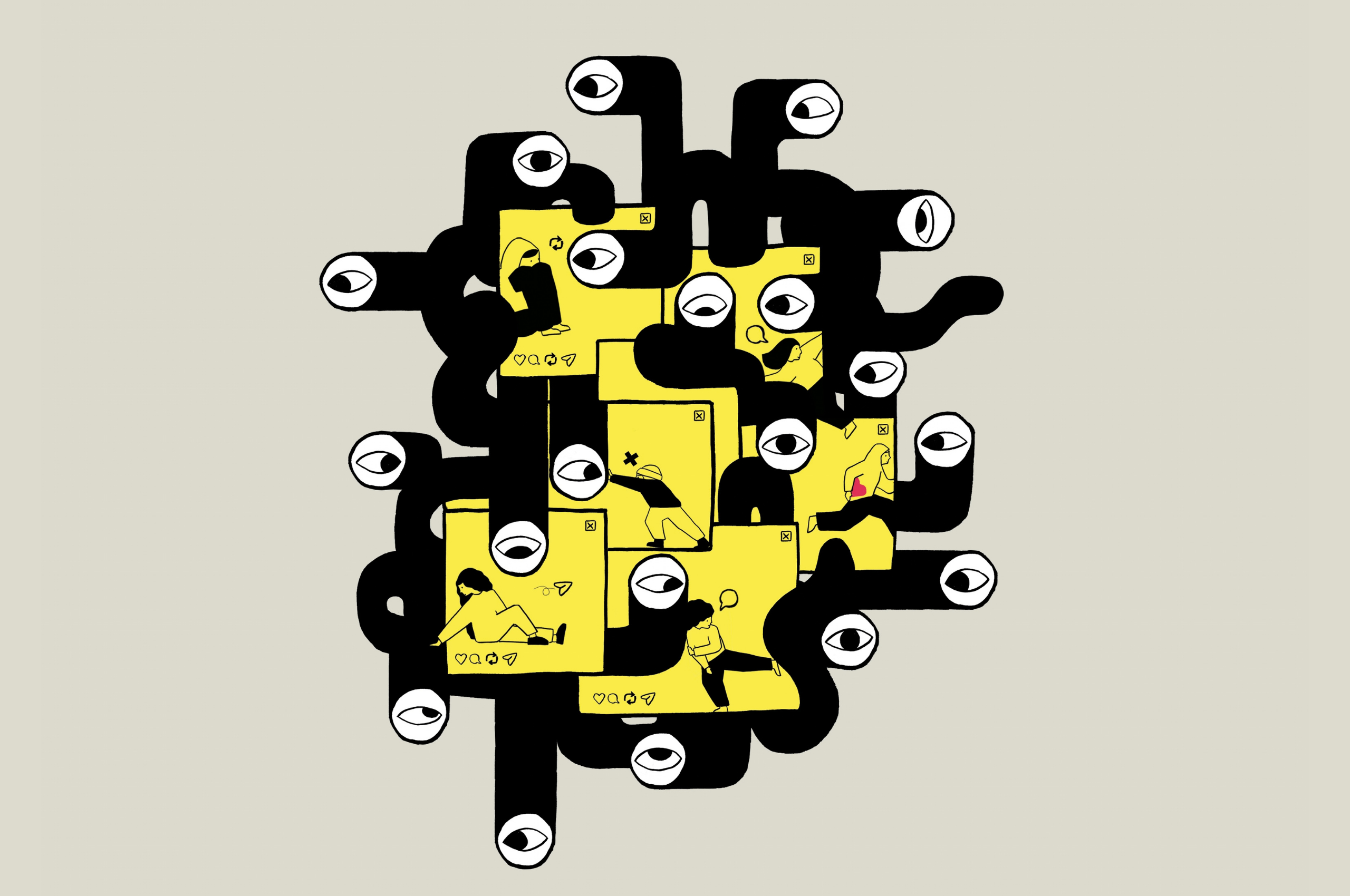 Online kaart voor online surveillance wet, illustratie kaart